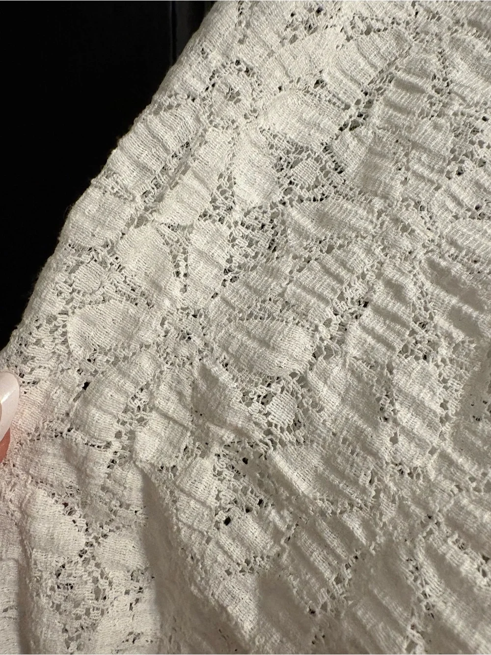 Free People Cream Open-Back Lace Top